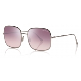 Tom Ford - Keira Sunglasses - Occhiali da Sole Quadrati - Rutenio Chiaro Lucido - FT0865 - Occhiali da Sole - Tom Ford Eyewear