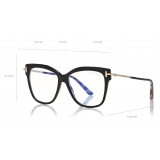 Tom Ford - Square Shape Blue Block Optical - Occhiali da Vista Quadrati - Nero - FT5704-B - Occhiali da Vista - Tom Ford Eyewear