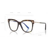 Tom Ford - Square Shape Blue Block Optical - Dark Havana - FT5704-B - Optical Glasses - Tom Ford Eyewear