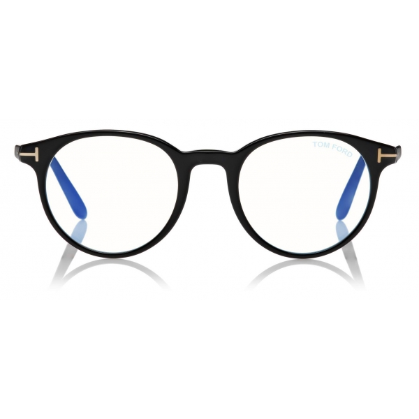 Tom Ford - Round Shape Blue Block Optical - Black - FT5704-B - Optical Glasses - Tom Ford Eyewear