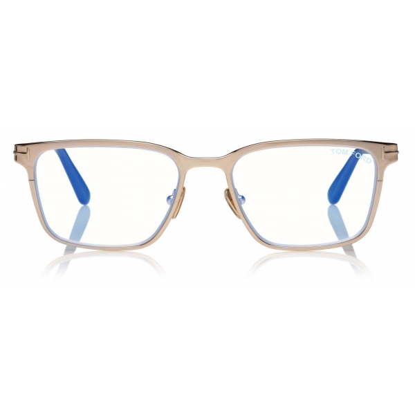 Tom Ford - Blue Block Squared Opticals - Shiny Rose Gold - FT5733-B -  Optical Glasses - Tom Ford Eyewear - Avvenice