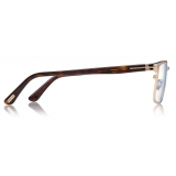 Tom Ford - Blue Block Squared Opticals - Shiny Rose Gold - FT5733-B - Optical Glasses - Tom Ford Eyewear