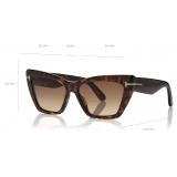 Tom Ford - Wyatt Sunglasses - Occhiali da Sole Quadrati - Havana Scuro - FT0871 - Occhiali da Sole - Tom Ford Eyewear