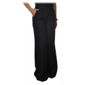 Elisabetta Franchi - Palazzo Trousers with Strap - Black - Trousers - Made in Italy - Luxury Exclusive Collection