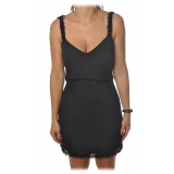 Elisabetta Franchi - Mini Dress with Strass - Black - Dress - Made in Italy - Luxury Exclusive Collection