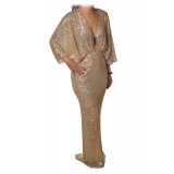 Elisabetta Franchi - Abito Lungo in Paillettes - Oro - Abito - Made in Italy - Luxury Exclusive Collection