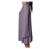 Elisabetta Franchi -  Mini Dress in Laminated Knit - Lavender - Dress - Made in Italy - Luxury Exclusive Collection