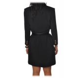 Elisabetta Franchi - Mini Dress Frock Coat Model - Black - Dress - Made in Italy - Luxury Exclusive Collection