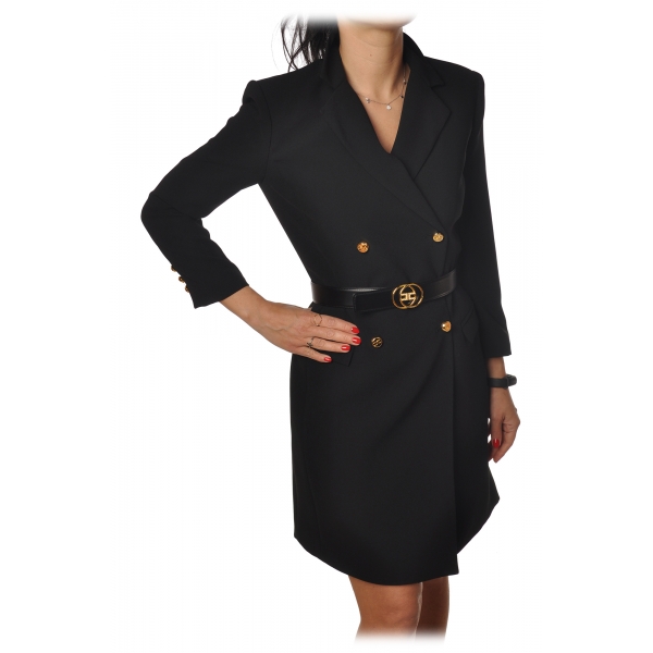 ambitie atoom leeftijd Elisabetta Franchi - Mini Dress Frock Coat Model - Black - Dress - Made in  Italy - Luxury Exclusive Collection - Avvenice