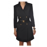 Elisabetta Franchi - Mini Dress Frock Coat Model - Black - Dress - Made in Italy - Luxury Exclusive Collection