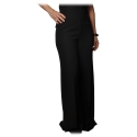 Elisabetta Franchi - High-Waist Wide Leg Trousers - Black - Trousers - Made in Italy - Luxury Exclusive Collection