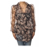 Elisabetta Franchi - Organza Shirt - Black/Pink - Top - Made in Italy - Luxury Exclusive Collection