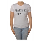 Elisabetta Franchi - T-Shirt Girocollo Made in Italy - Bianco - T-Shirt - Made in Italy - Luxury Exclusive Collection