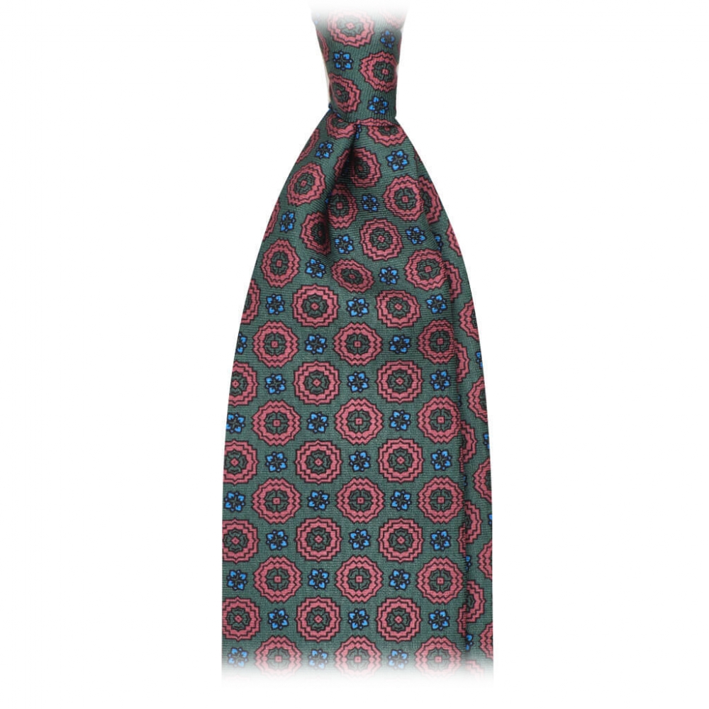 Valentino cravate men paisley printed silm neck tie red Hand Made In italy