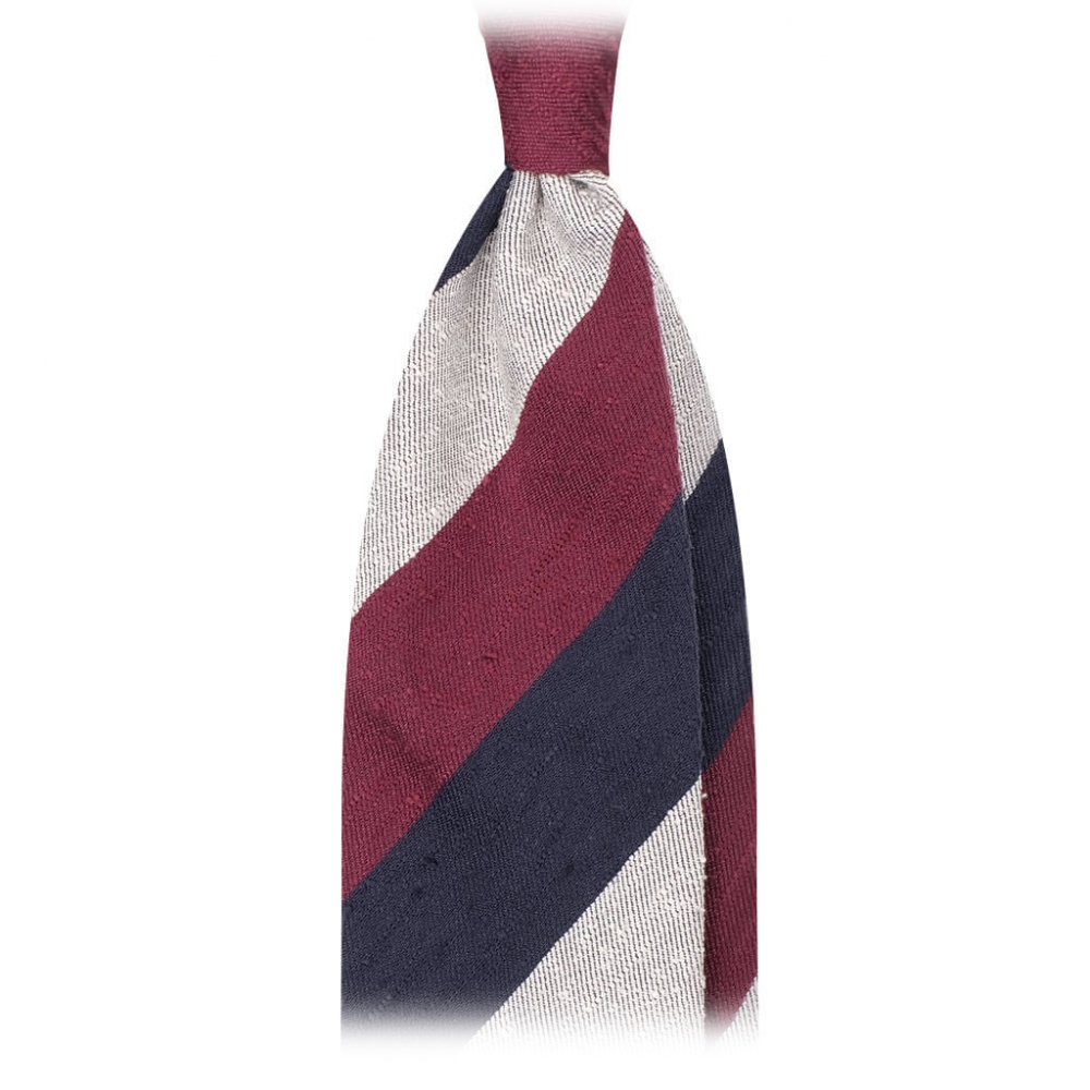 Luxury Red Silk Tie - 3 Fold - Handmade in Como Italy - Elizabetta