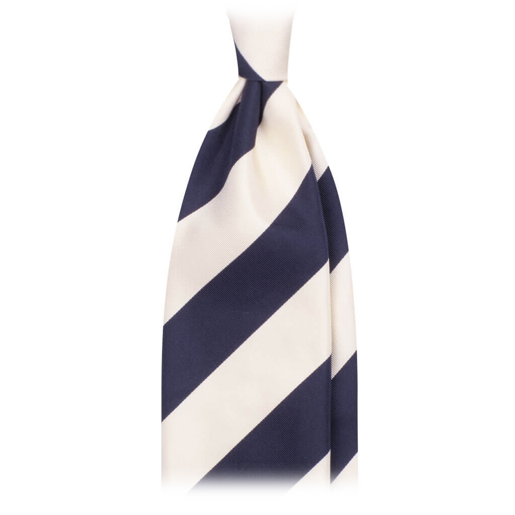 Viola Milano - Block Stripe Handrolled Woven Silk Jacquard Tie