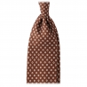 Viola Milano - Circle Printed Selftipped Italian Silk Tie - Brown/ White - Made in Italy - Luxury Exclusive Collection