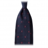 Viola Milano - Classic Polka Dot 3-fold Grenadine Tie - Navy/red - Made in Italy - Luxury Exclusive Collection