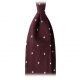 Viola Milano - Cravatta Grenadine 3 Pieghe Classica a Pois - Vino / Bianco - Made in Italy - Luxury Exclusive Collection