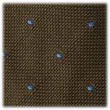 Viola Milano - Classic Polka Dot 3-fold Grenadine Tie - Olive/ Sea - Made in Italy - Luxury Exclusive Collection