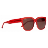 Balenciaga - Occhiali da Sole Flat Square - Rosso - Occhiali da Sole - Balenciaga Eyewear
