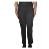 Dondup - Straight Leg Trousers with Strap - Black - Trousers - Luxury Exclusive Collection