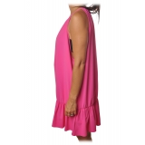 Dondup - Wide Dress with Flounce - Fuchsia - Dresses - Luxury Exclusive Collection