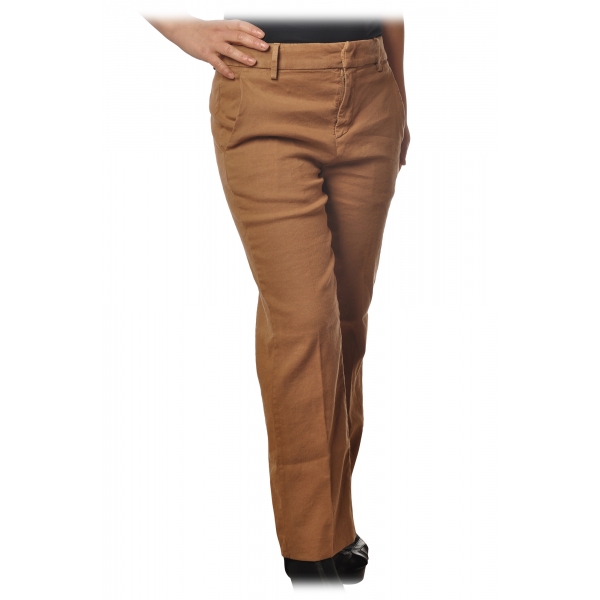 Dondup - Straight Leg Trousers with Strap - Beige - Trousers - Luxury Exclusive Collection