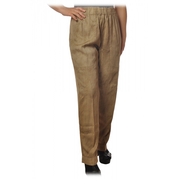 Dondup - Pantalone Gamba Dritta con Cinturino - Beige - Pantalone - Luxury Exclusive Collection