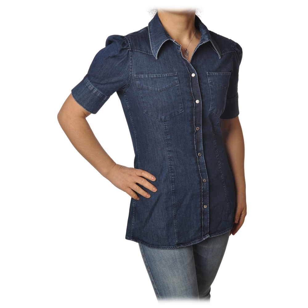 palm temperament audit Dondup - Denim Shirt Western Model - Blue Jeans - Shirt - Luxury Exclusive  Collection - Avvenice