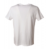 Dondup - T-shirt con Dettaglio Geometrico Colorato - Bianco - T-shirt - Luxury Exclusive Collection