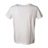 Dondup - T-shirt con Dettaglio Geometrico Colorato - Bianco - T-shirt - Luxury Exclusive Collection