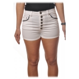 Dondup - Denim Shorts with Contrast Details - White - Trousers - Luxury Exclusive Collection