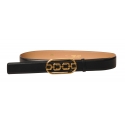 Elisabetta Franchi - Belt in Faux Leather - Black - Belt - Made in Italy - Luxury Exclusive Collection