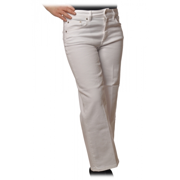 Dondup - Five Pockets Jeans Wide Leg - White - Trousers - Luxury Exclusive Collection