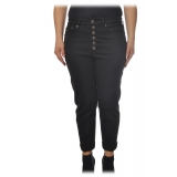 Dondup - Straight Leg Jeans with Jewel Buttons - Black - Trousers - Luxury Exclusive Collection