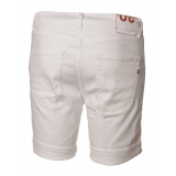 Dondup - Bermuda Denim con Strappi - Bianco - Pantalone - Luxury Exclusive Collection