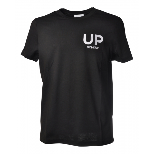 Dondup - T-shirt with Contrasting Embroidery - Black - T-shirt - Luxury Exclusive Collection