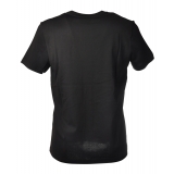 Dondup - T-shirt con Ricamo in Contrasto - Nero - T-shirt - Luxury Exclusive Collection