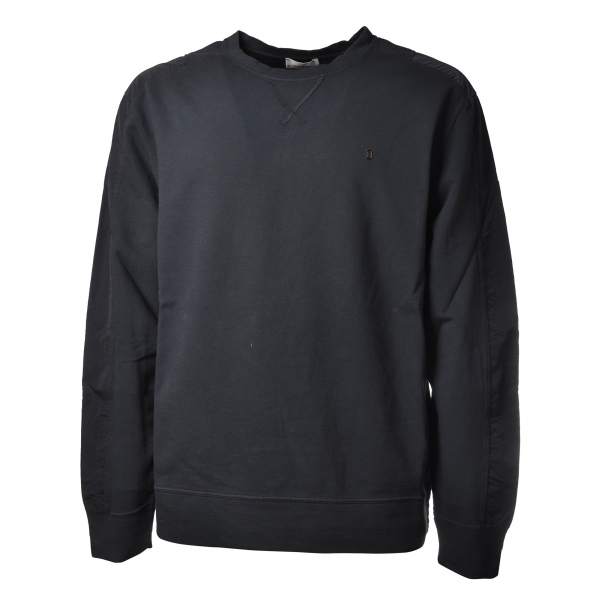 Dondup - Sweatshirt with Logo and Nylon Inserts - Blue - Sweatshirt - Luxury Exclusive Collection