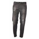 Dondup - Jeans Straight Leg with Stitched Tears - Gray - Trousers - Luxury Exclusive Collection