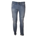 Dondup - Washed Tapered Leg Jeans - Blue Jeans - Trousers - Luxury Exclusive Collection