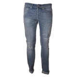 Dondup - Jeans Gamba Affusolata Slavati - Blue Jeans - Pantalone - Luxury Exclusive Collection