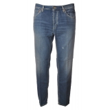 Dondup - Jeans Cavallo Basso Tela Denim Slavata - Blue Jeans - Pantalone - Luxury Exclusive Collection