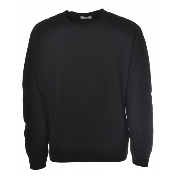 Dondup - Sweatshirt with Logo and Nylon Inserts - Black - Sweatshirt - Luxury Exclusive Collection