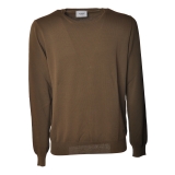 Dondup - Sweater in Faded Effect Cotton - Brown - Knitwear - Luxury Exclusive Collection