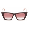 Alexander McQueen - Selvedge Cat-Eye Sunglasses - Burgundy - Alexander McQueen Eyewear