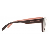 Alexander McQueen - Selvedge Cat-Eye Sunglasses - Burgundy - Alexander McQueen Eyewear