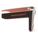 Alexander McQueen - Occhiale da Sole Selvedge Cat-Eye - Bordeaux - Alexander McQueen Eyewear
