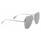 Alexander McQueen - Punk Stud Pilot Sunglasses - Silver - Alexander McQueen Eyewear